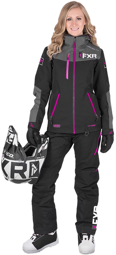 FXR Elevation Lite Dri-Link Womens 2-Pc Snow Suit Black/Charcoal ...
