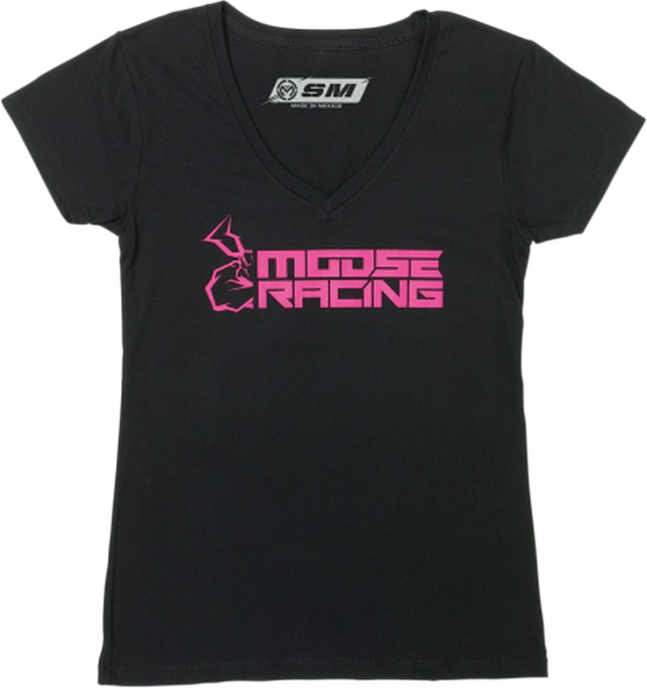 Moose Racing Supremacy Womens Short Sleeve T-Shirt Black/Pink