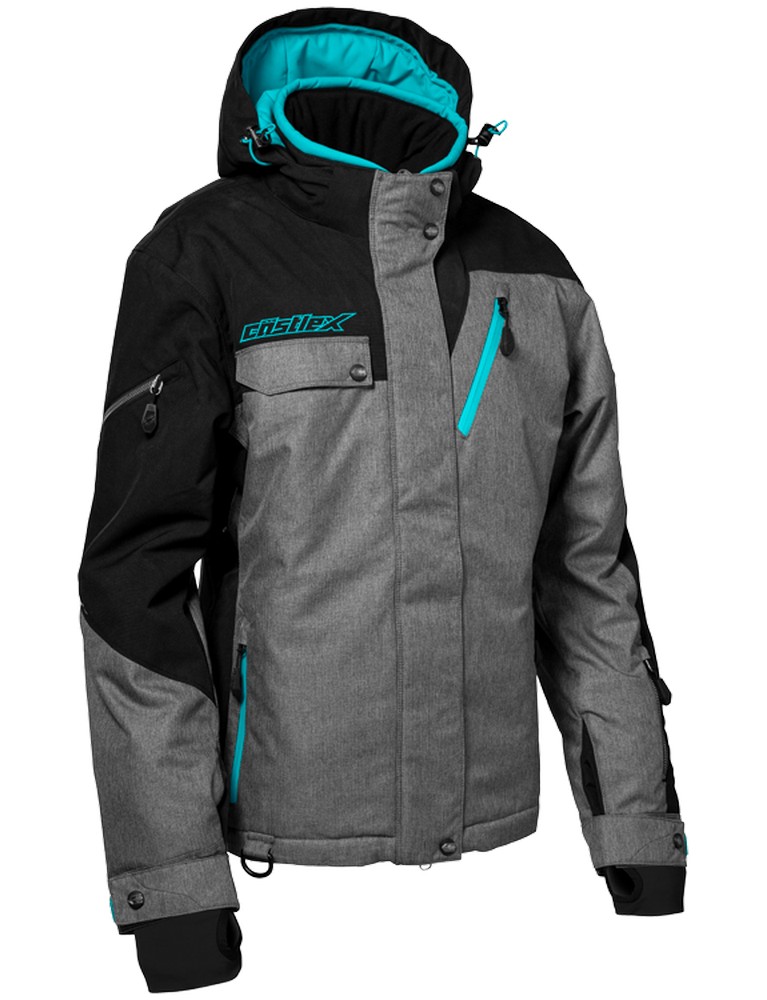 Castle X Powder G3 Womens Snow Jacket Heather/Black/Turquoise XL