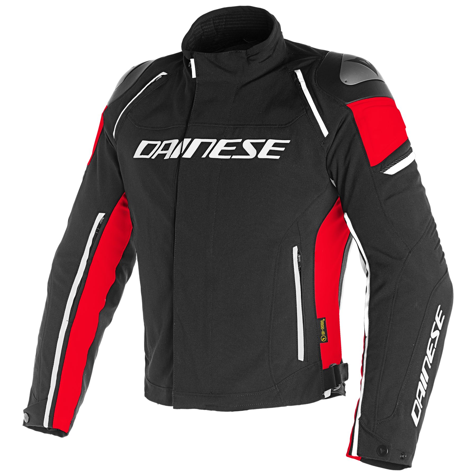 Dainese Racing 3 Mens D-Dry Motorcycle Jacket Black/Black/Red 56