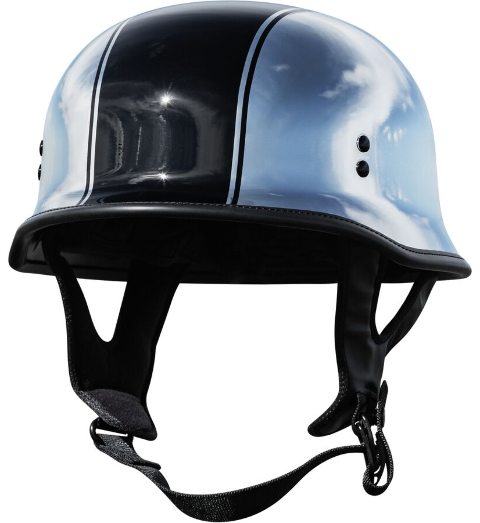 Highway 21 9mm German Motorcycle Half Helmet Chrome SM | eBay